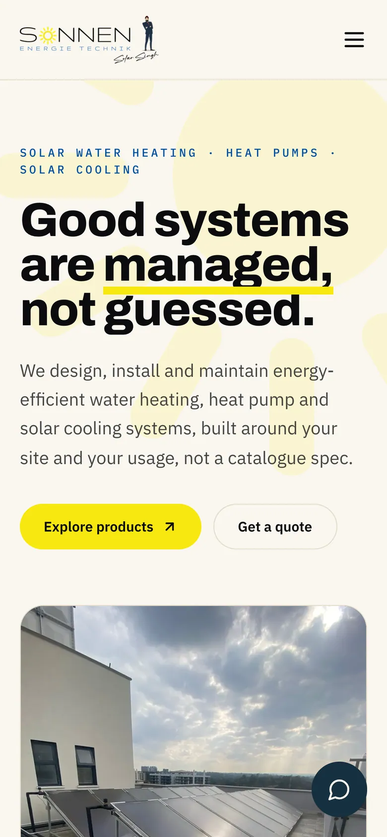 Sonnen Energie Technik website on a phone
